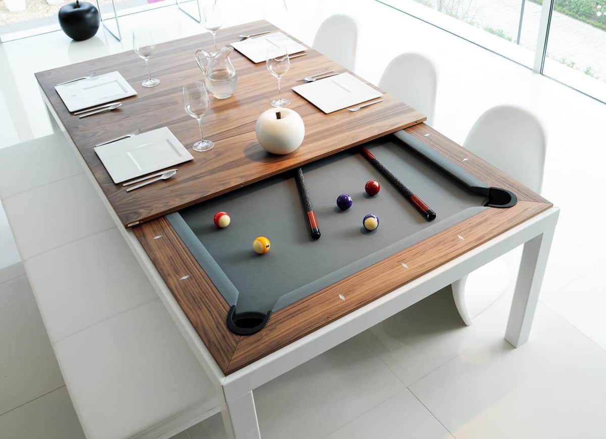 This Kitchen has a Dining Pool Table Combo